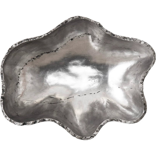 Cast Onyx Wall Sculpture, Silver Leaf by Phillips Collection in silver. Made from resin in a rustic style.