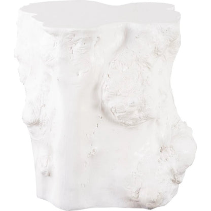 Log White Side Table by Phillips Collection in white and gel coat. Made from resin composite in a eclectic & global style.