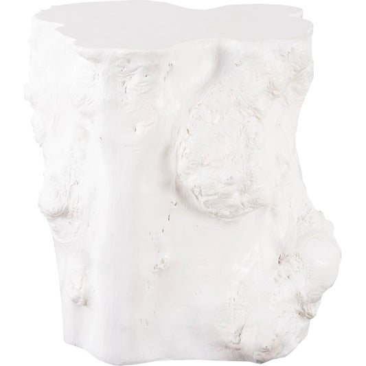 Log White Side Table by Phillips Collection in white and gel coat. Made from resin composite in a eclectic & global style.