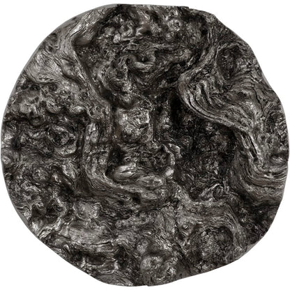 Cast Root Erupting Wall Sculpture by Phillips Collection in silver and silver leaf. Made from resin in a rustic style.