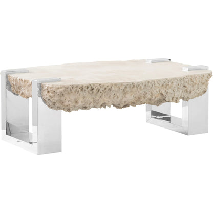 Negotiation Ash Coffee Table by Phillips Collection in gray, silver and ash. Made from resin metal in a modern style.