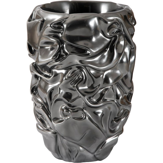 001 SI-1944828 | Additional Silo | Drape Planter, Liquid Silver by Phillips Collection in liquid silver. Made from resin in a modern style.
