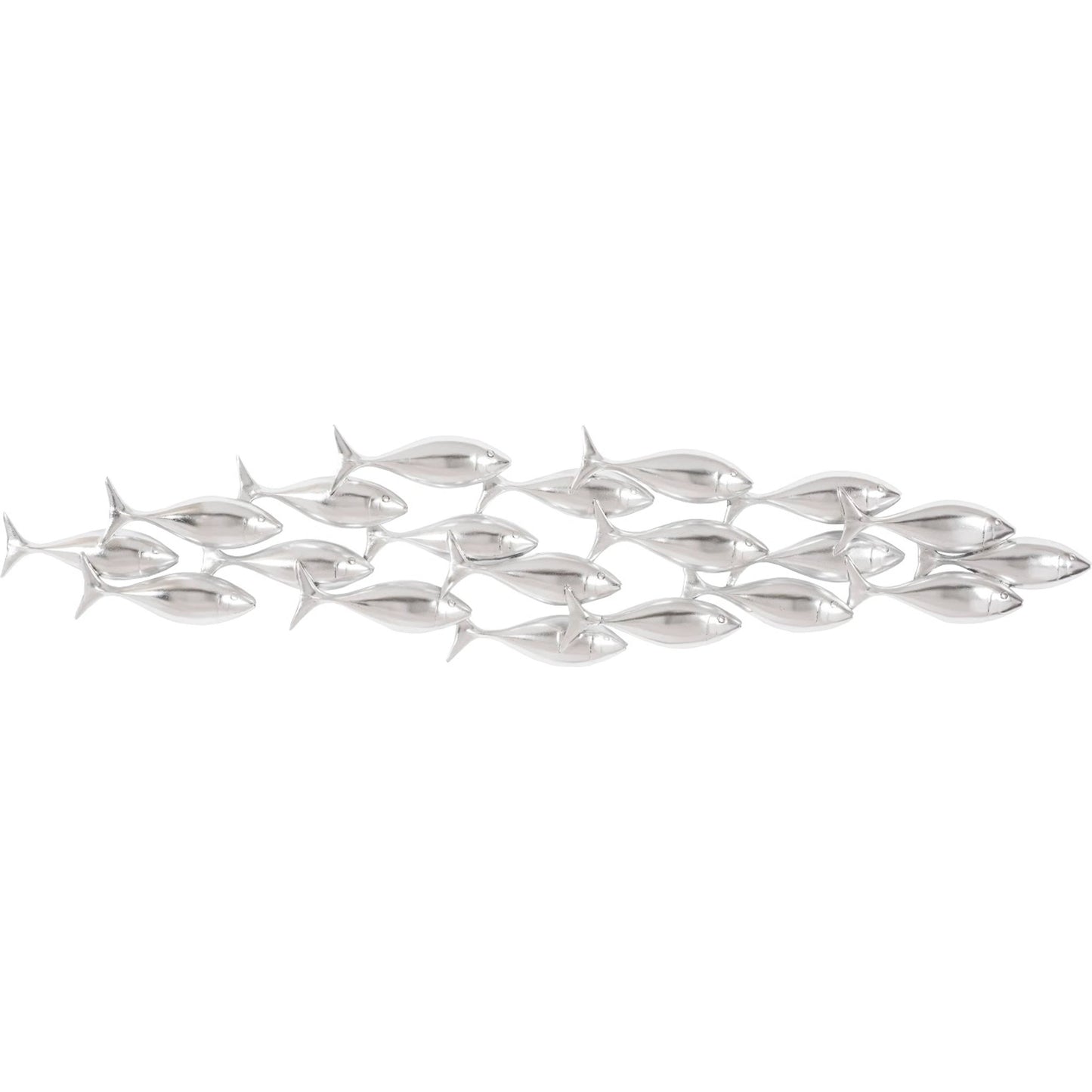 001 SI-1944941 | Primary Silo | Silver School of Fish Wall Art by Phillips Collection in silver and silver leaf. Made from resin in a modern style.