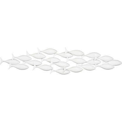 White School of Fish Wall Art by Phillips Collection in white and white. Made from resin in a modern style.