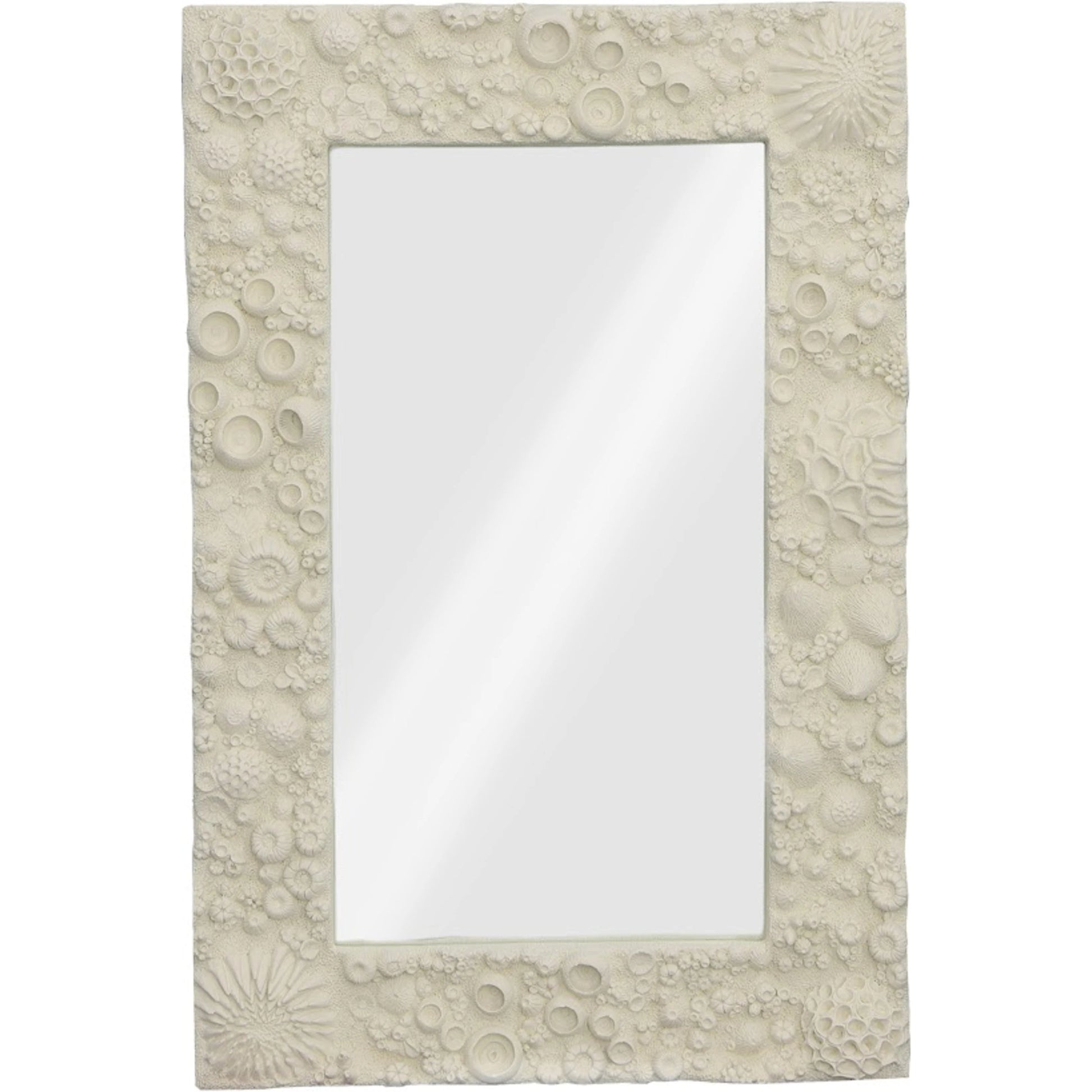 Reef Mirror by Phillips Collection in off white. Made from resin in a modern style.