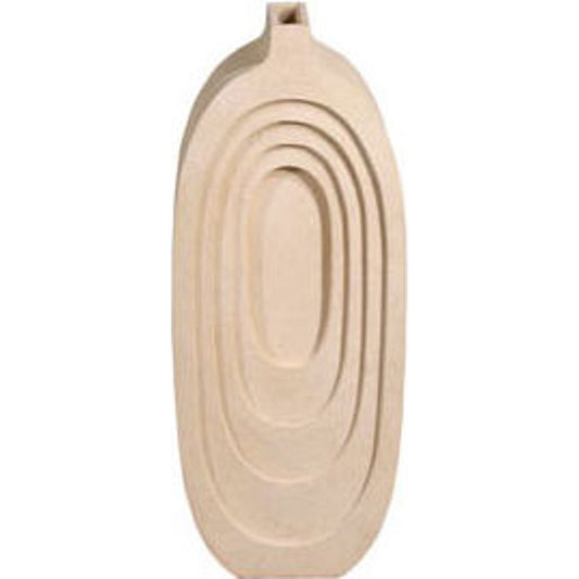 Sonic Round Vase by Phillips Collection in off white and stone cast. Made from resin composite in a eclectic & global style.