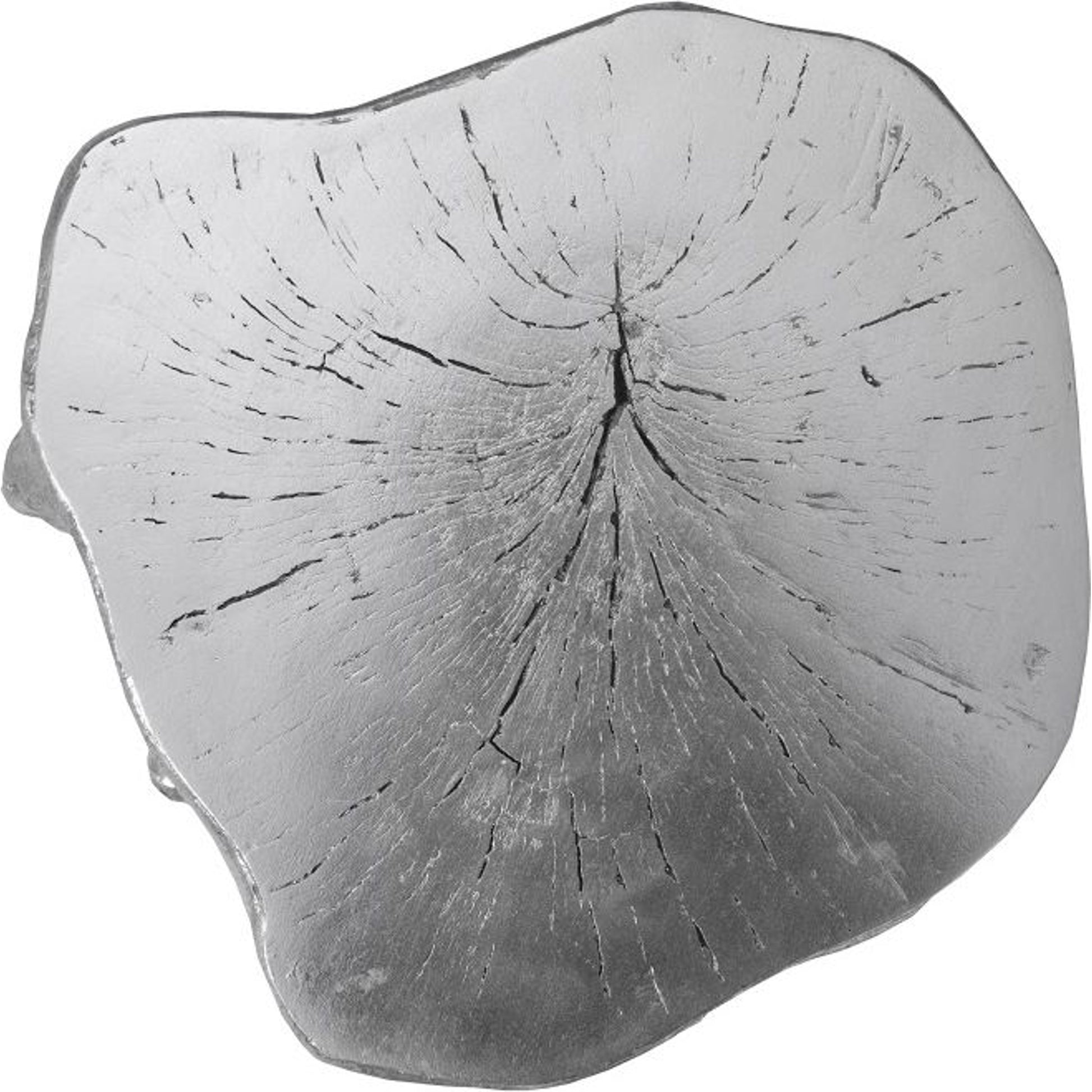 Log Silver Stool by Phillips Collection in silver and silver leaf. Made from resin in a eclectic & global style.