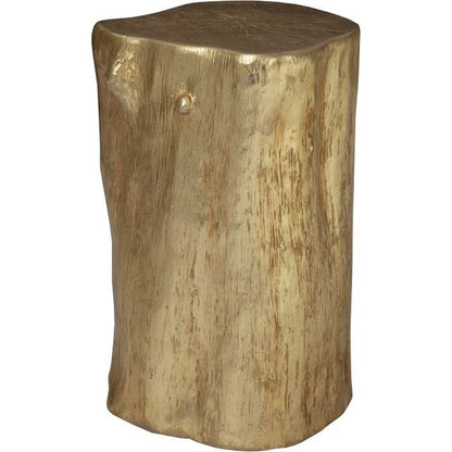 Log Gold Stool by Phillips Collection in gold and gold leaf. Made from resin in a eclectic & global style.