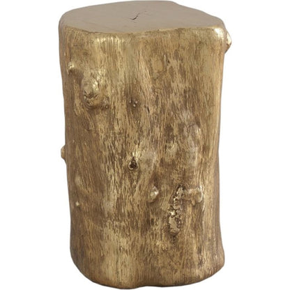 Log Gold Stool by Phillips Collection in gold and gold leaf. Made from resin in a eclectic & global style.