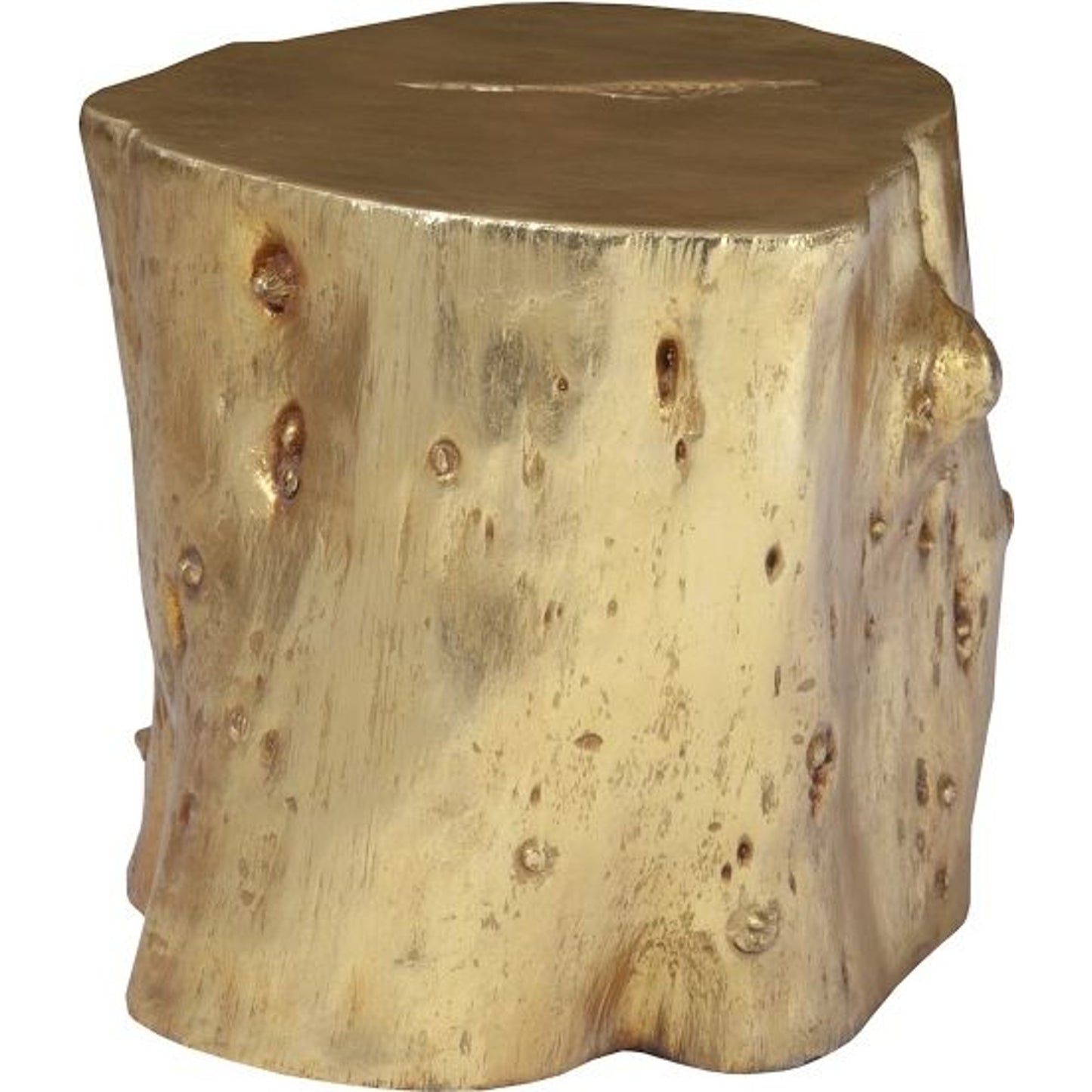004 SR-820600 | Additional Silo | Log Gold Stool by Phillips Collection in gold and gold leaf. Made from resin in a eclectic & global style.