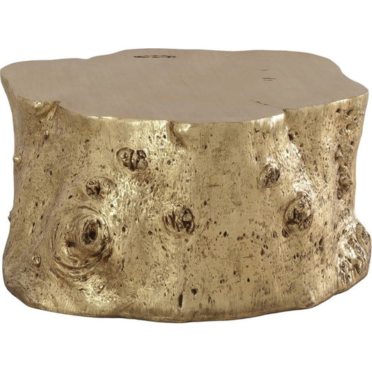 Log Gold Coffee Table by Phillips Collection in gold and gold leaf. Made from resin in a eclectic & global style.