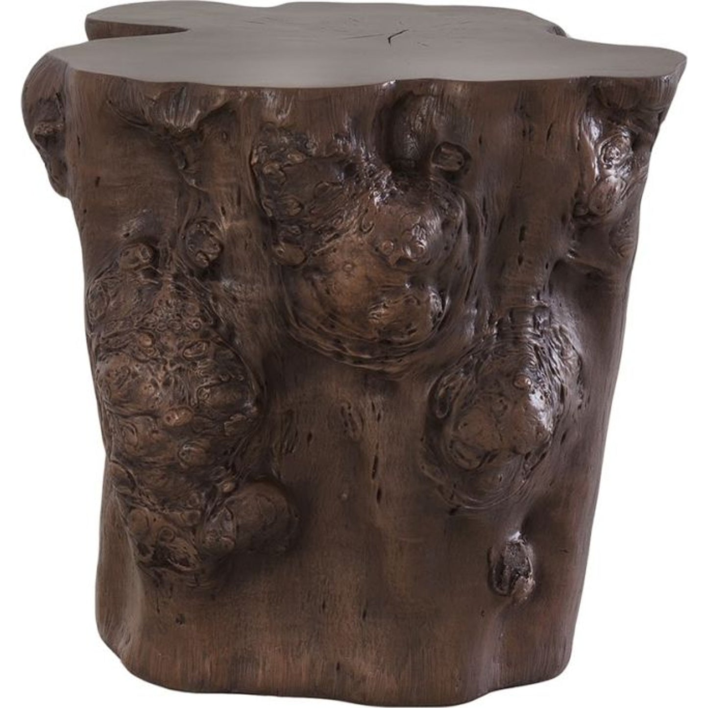 002 SR-820595 | Primary Silo | Log Bronze Side Table by Phillips Collection in brown and bronze. Made from resin in a eclectic & global style.