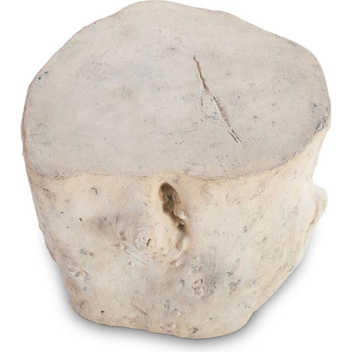003 SR-820603 | Additional Silo | Log Roman Stone Stool by Phillips Collection in off white and roman stone. Made from resin composite in a eclectic & global style.