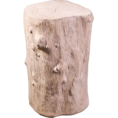 Log Roman Stone Stool by Phillips Collection in off white and roman stone. Made from resin composite in a eclectic & global style.