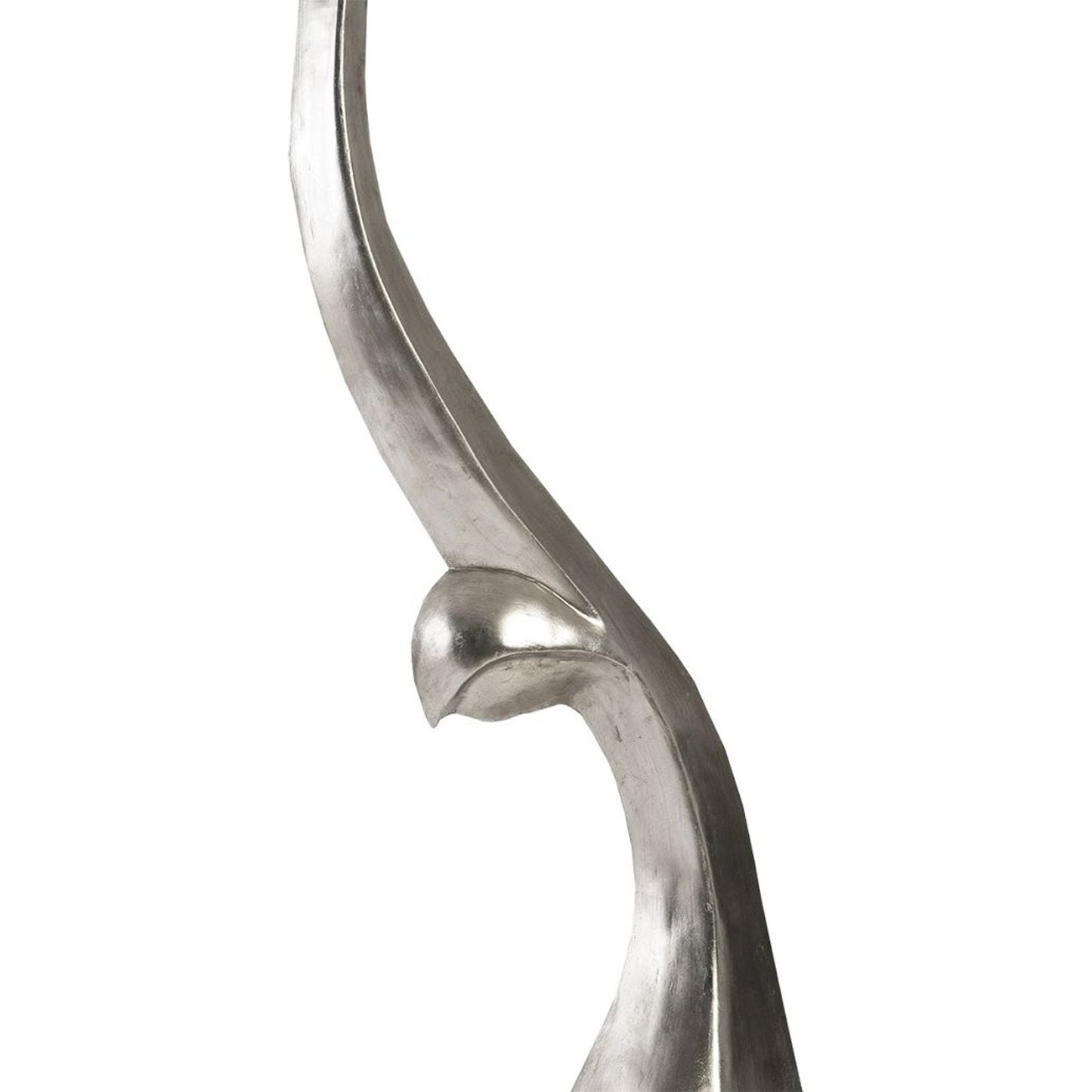 002 SR-820250 | Closeup | Chofa Large Silver Sculpture by Phillips Collection in silver and silver leaf. Made from resin in a modern style.