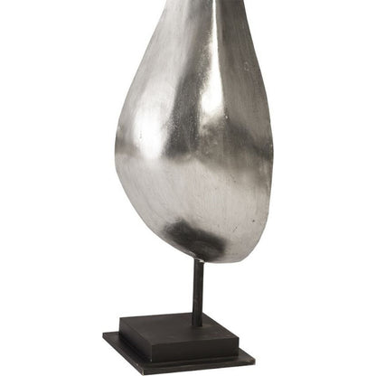 Chofa Large Silver Sculpture by Phillips Collection in silver and silver leaf. Made from resin in a modern style.
