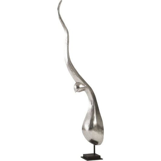 Chofa Large Silver Sculpture by Phillips Collection in silver and silver leaf. Made from resin in a modern style.
