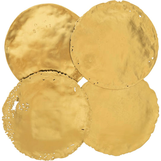 Galvanized Wall Discs by Phillips Collection. Made from resin in a rustic style.