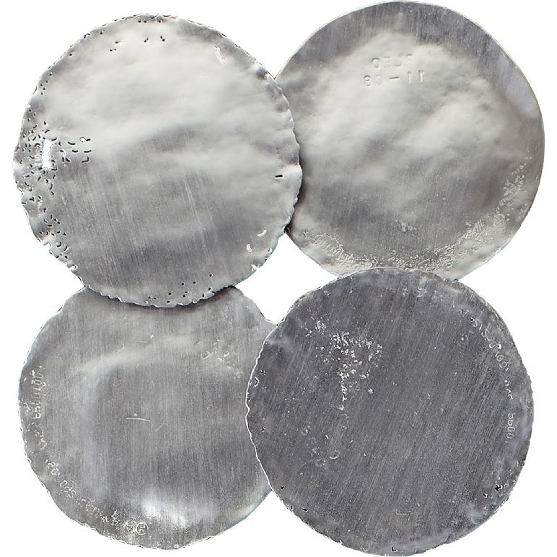 Galvanized Wall Discs (Set of 4) by Phillips Collection. Made from resin in a rustic style.