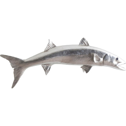 Barracuda Fish by Phillips Collection in silver. Made from resin in a coastal style.