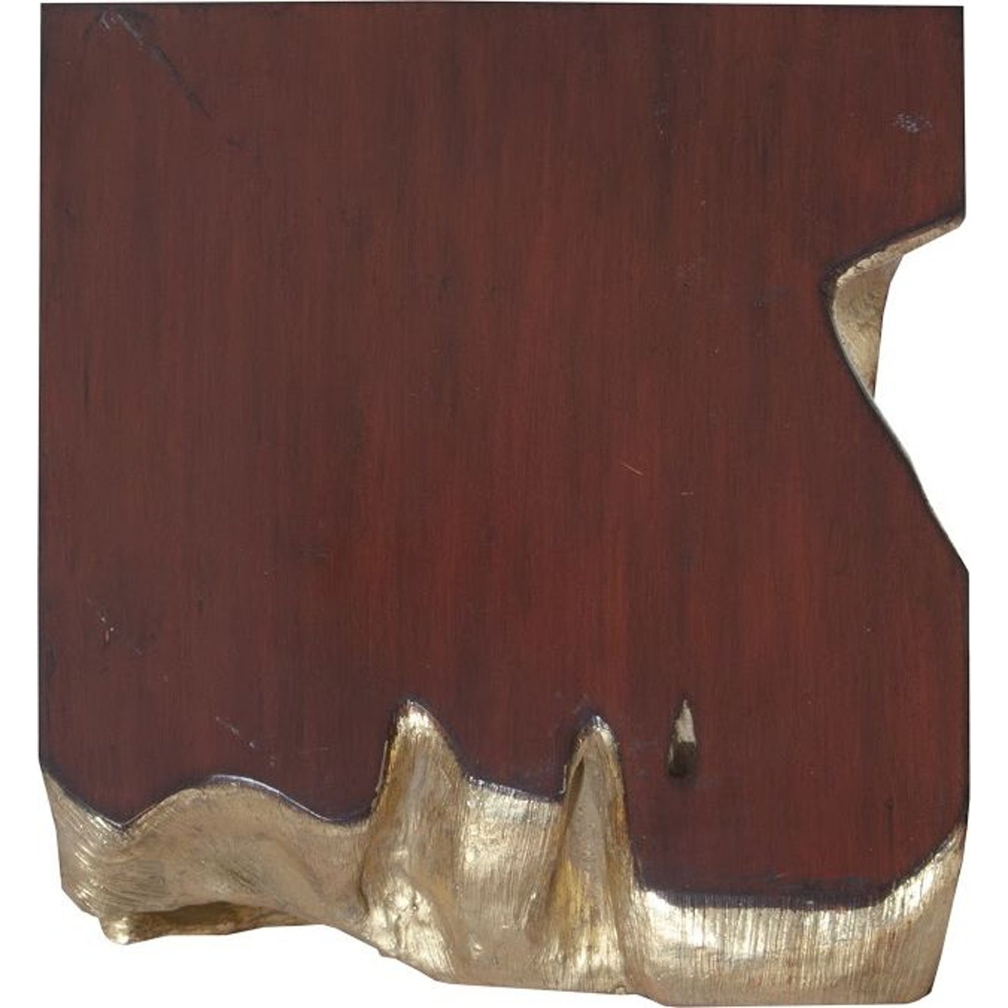 003 SR-820428 | Additional Silo | Freeform Stool by Phillips Collection in brown and gold leaf, faux bois. Made from resin in a modern style.