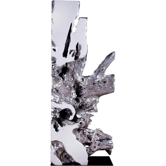 Freeform Sculpture by Phillips Collection in white, silver and silver leaf, glossy lacquer. Made from resin in a modern style.
