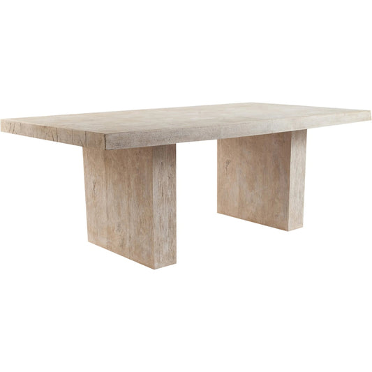 Old Lumber Dining Table by Phillips Collection in off white and roman stone. Made from resin composite in a modern style.