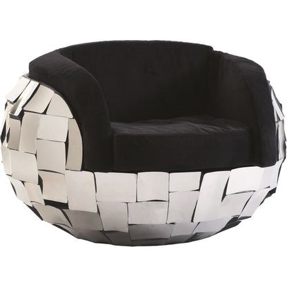 Crazy Cut Club Chair by Phillips Collection in silver. Made from metal in a modern style.