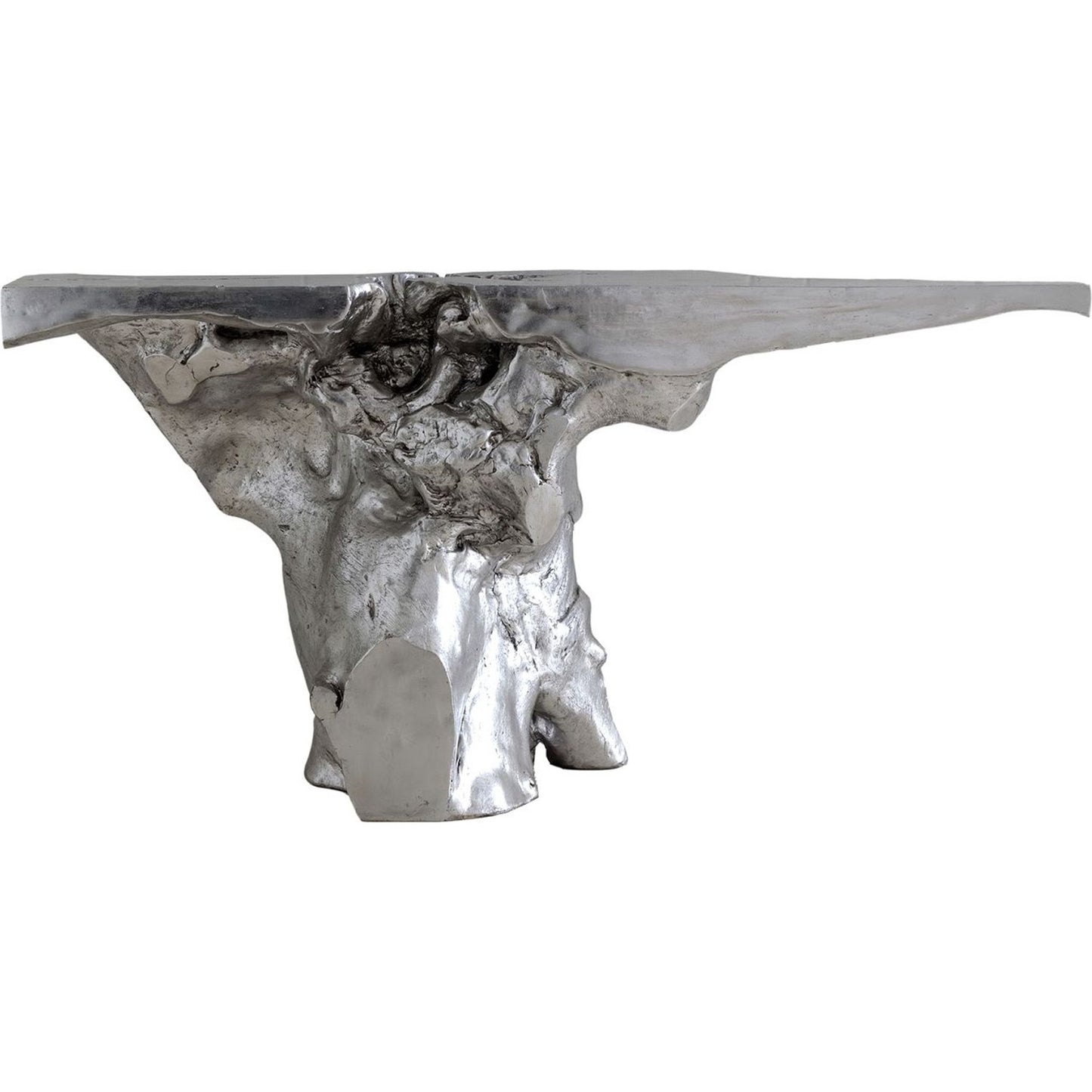 001 SR-820306 | Additional Silo | Crown Console by Phillips Collection in silver and silver leaf. Made from resin in a modern style.