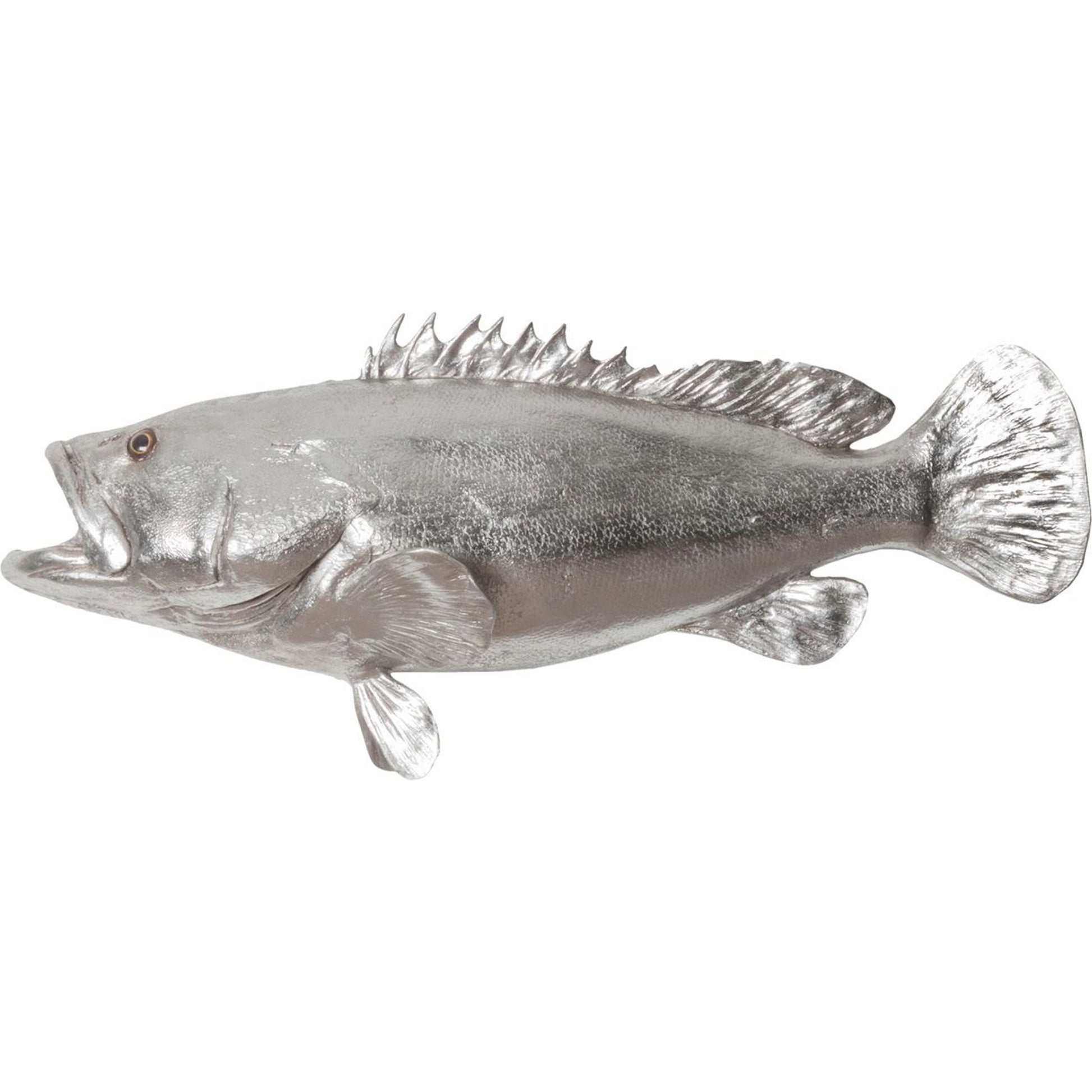 Estuary Cod Fish by Phillips Collection in silver. Made from resin in a coastal style.