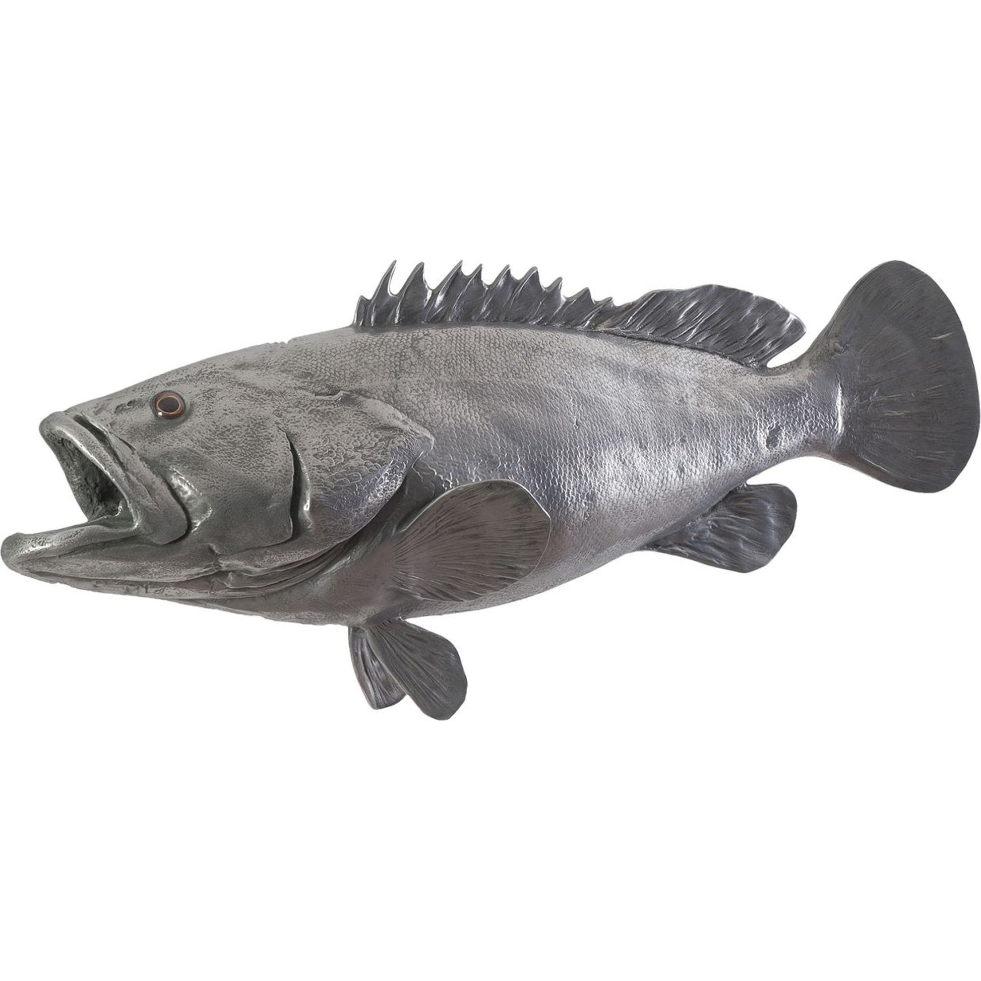 Estuary Cod Fish by Phillips Collection in silver. Made from resin in a coastal style.