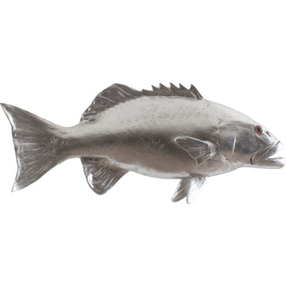 Coral Trout Fish by Phillips Collection in silver. Made from resin in a coastal style.