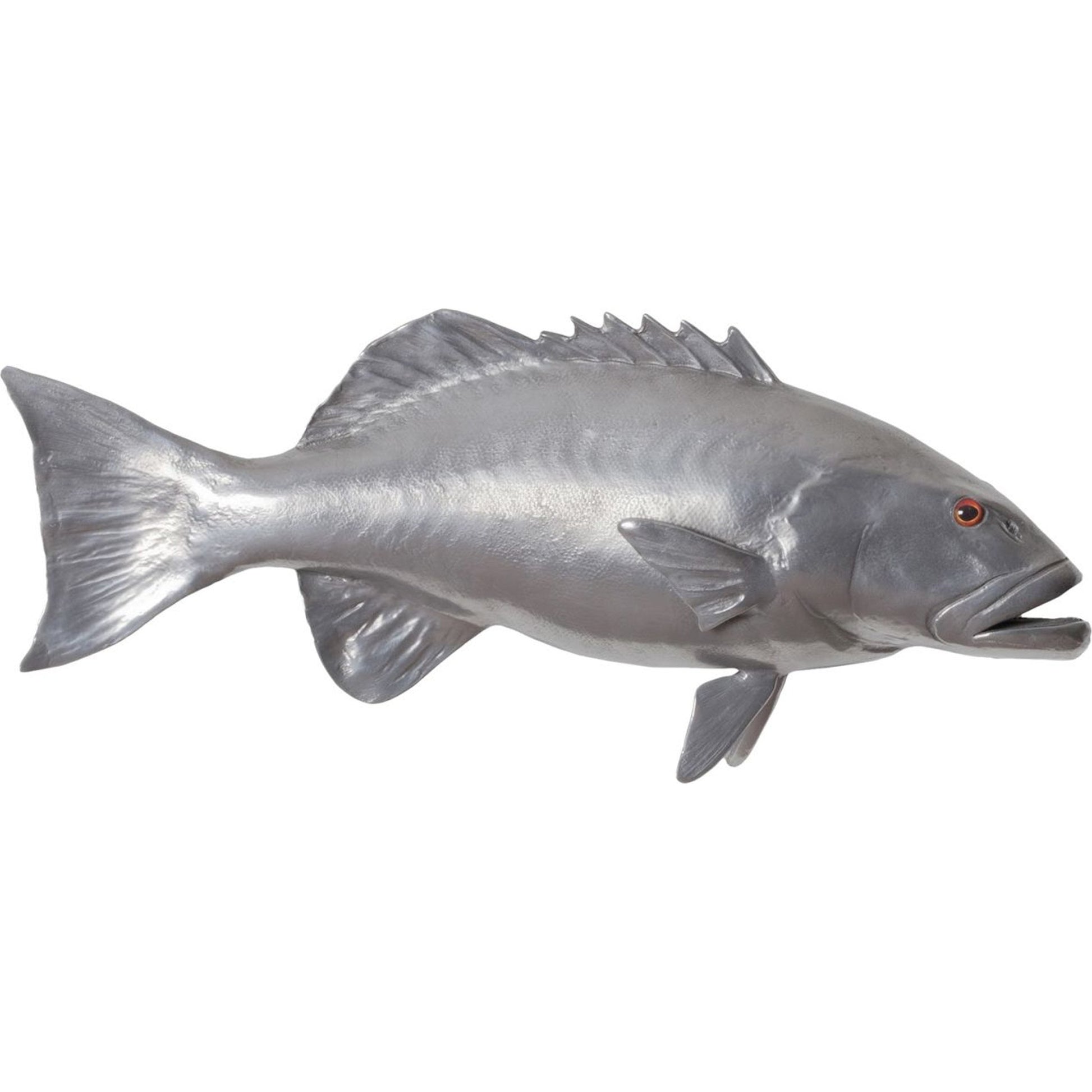 Coral Trout Fish by Phillips Collection in silver. Made from resin in a coastal style.