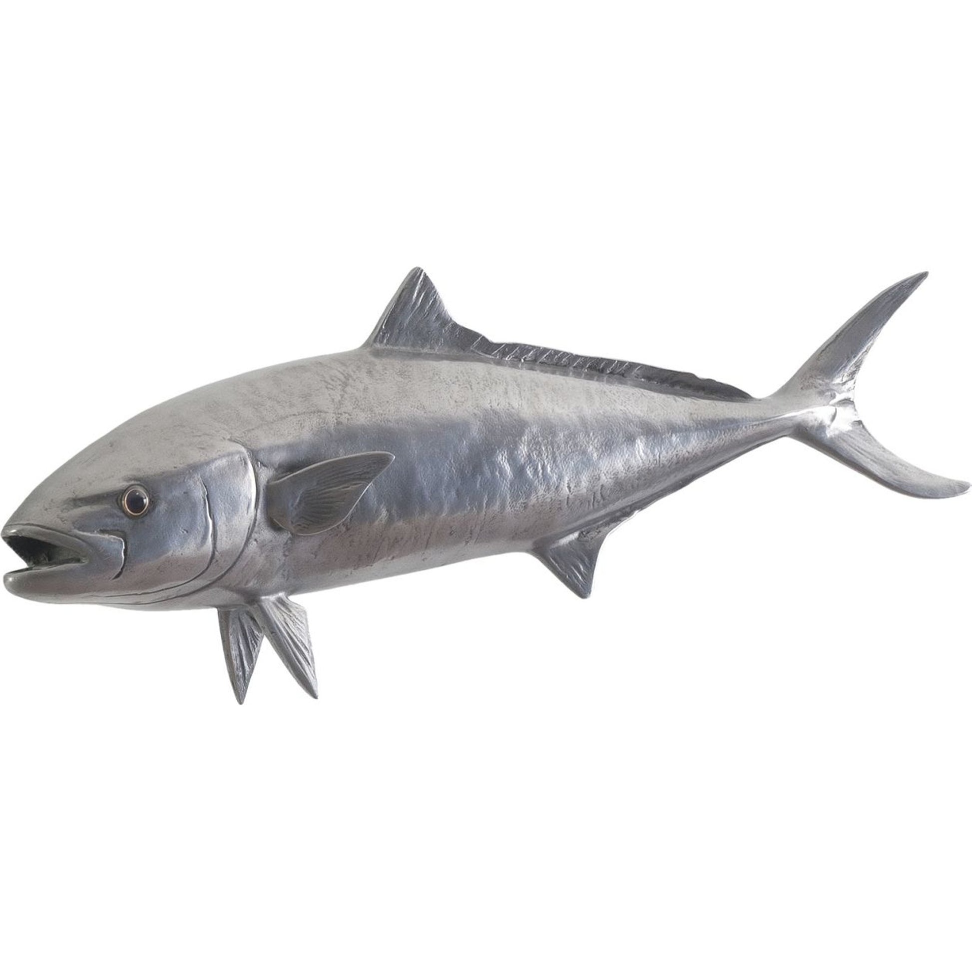Yellow Tailed King Fish by Phillips Collection in silver. Made from resin in a coastal style.