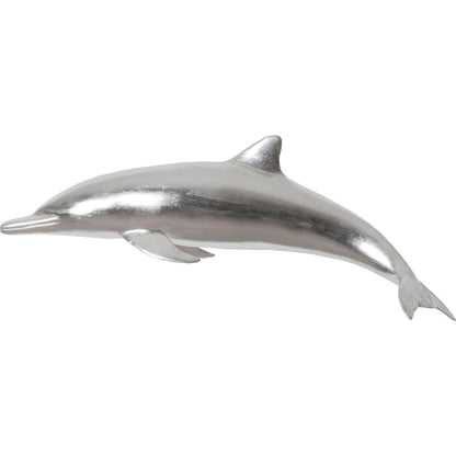 Dolphin by Phillips Collection in silver. Made from resin in a coastal style.