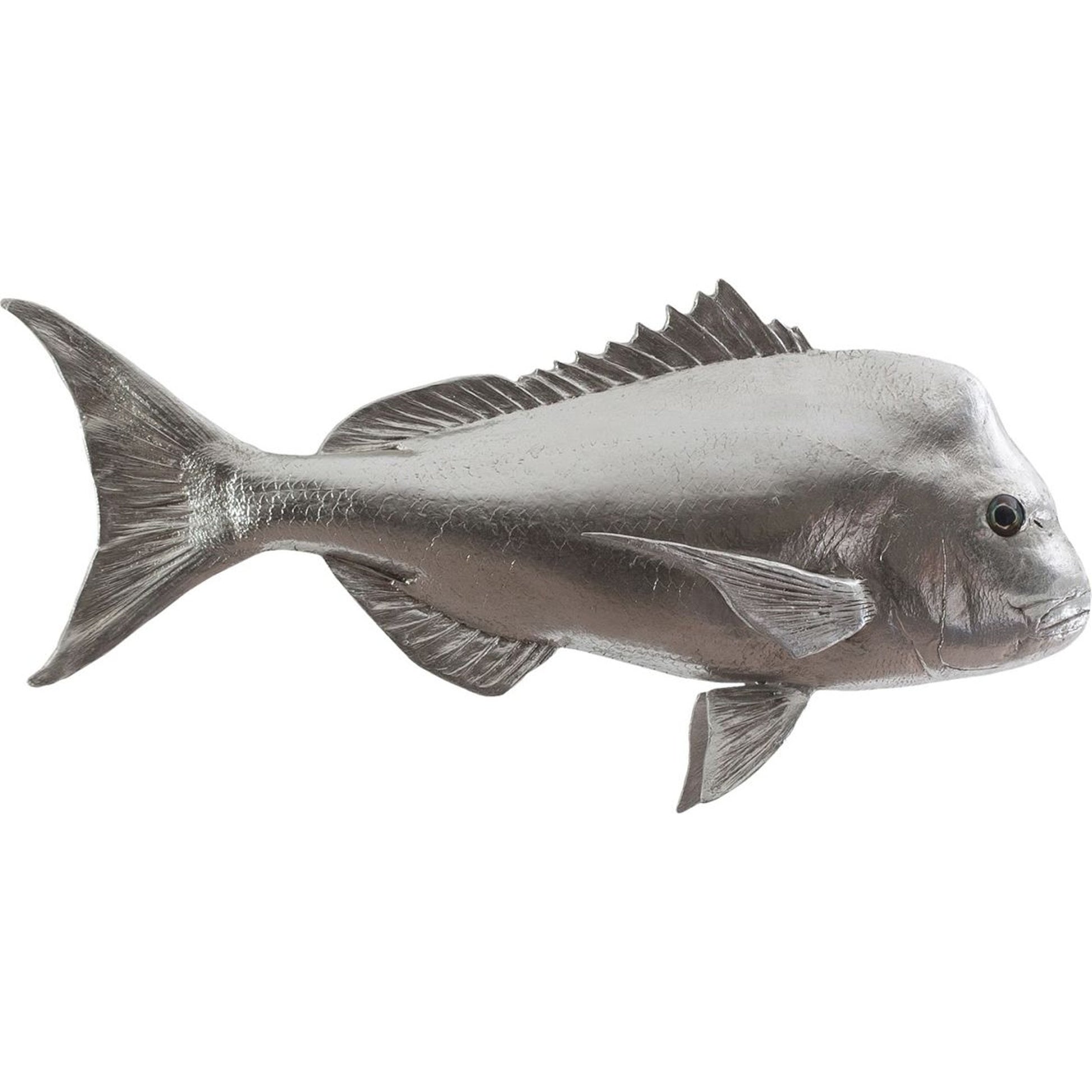 Australian Snapper Fish by Phillips Collection in silver. Made from resin in a coastal style.