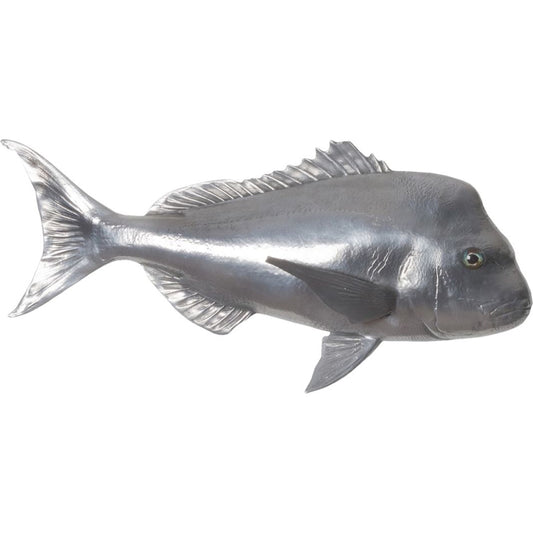 Australian Snapper Fish by Phillips Collection in silver. Made from resin in a coastal style.