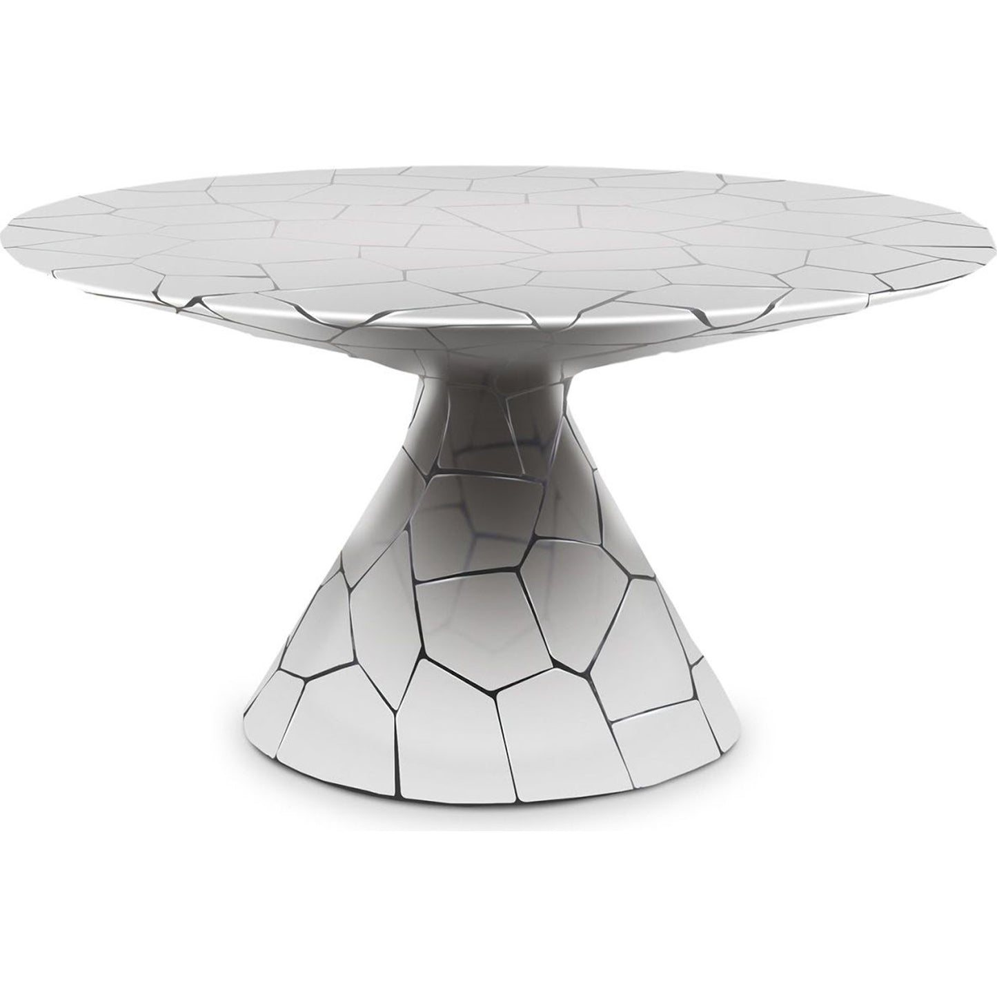 001 SR-820289 | Primary Silo | Crazy Cut Dining Table by Phillips Collection in silver. Made from metal in a eclectic & global style.