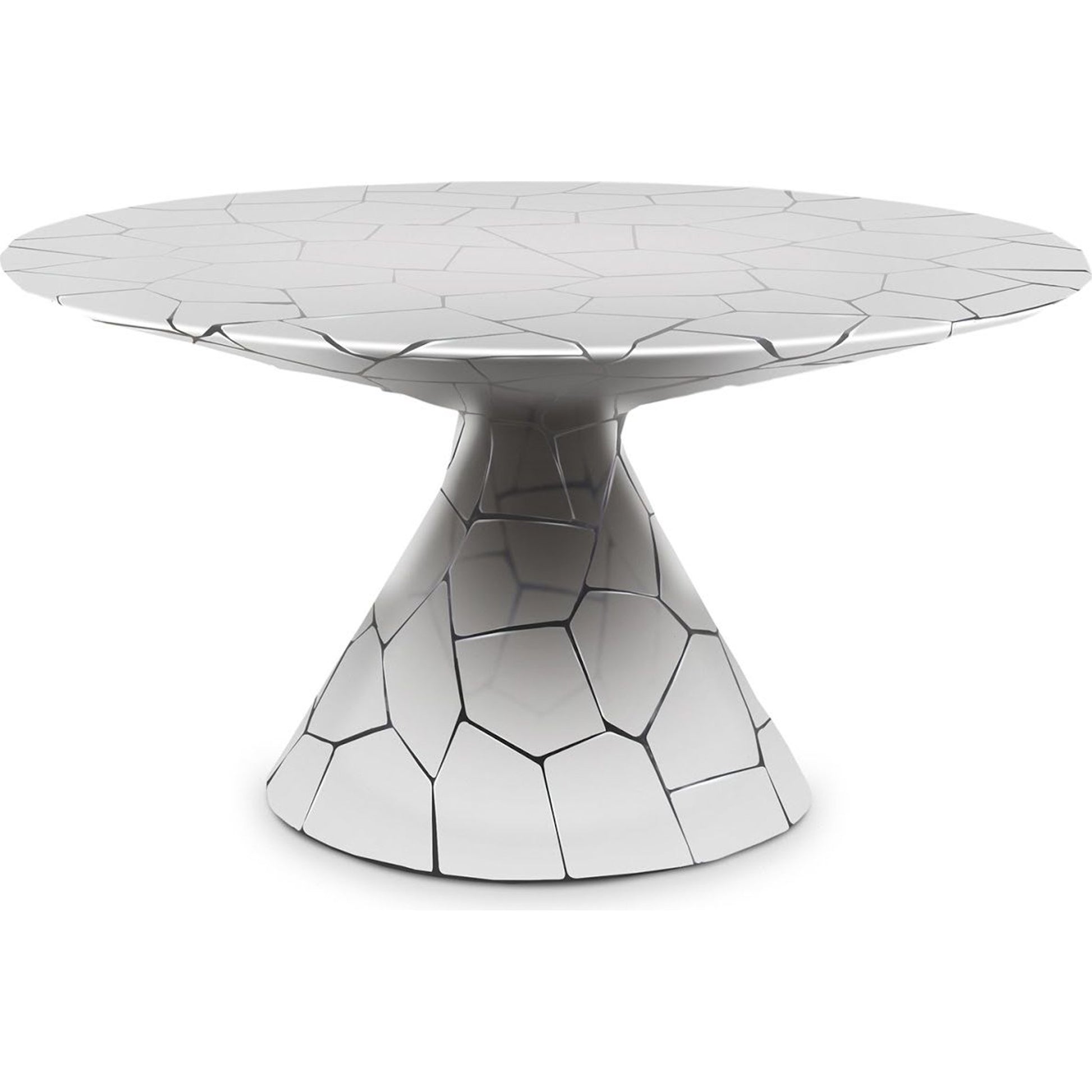 Crazy Cut Dining Table by Phillips Collection in silver. Made from metal in a eclectic & global style.