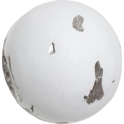 Cast Root Wall Ball by Phillips Collection in white, silver. Made from resin in a modern style.