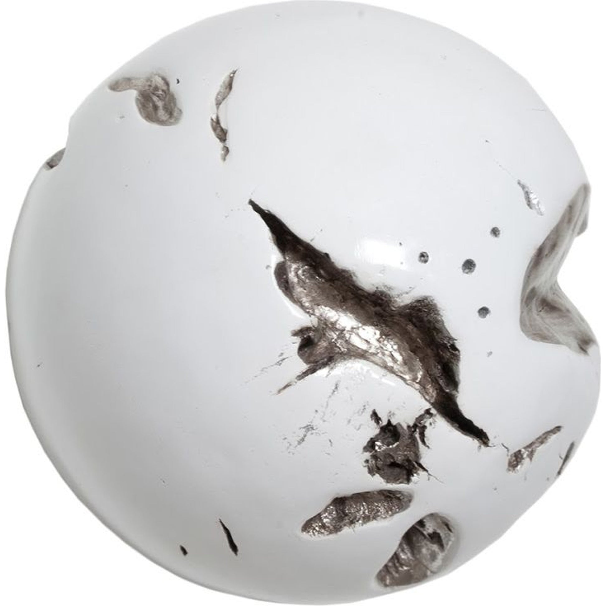 Cast Root Wall Ball by Phillips Collection in white, silver. Made from resin in a modern style.