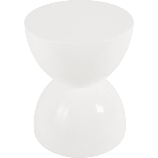 Totem White Stool by Phillips Collection in white and white. Made from resin in a modern style.
