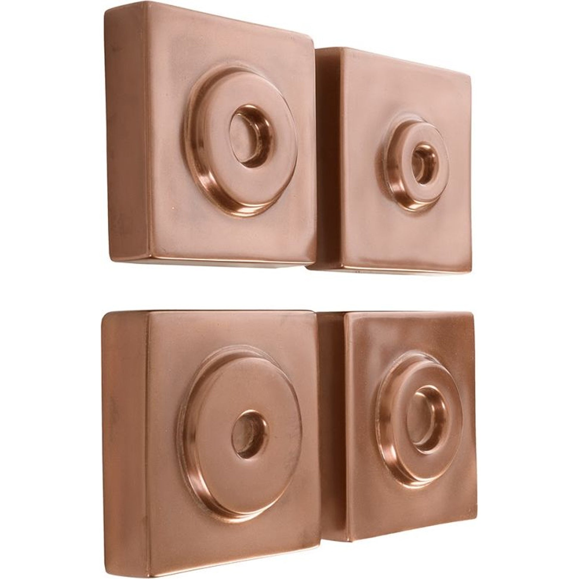 Cuadritos (Set of 4) by Phillips Collection in brown and polished copper polyurethane. Made from resin in a modern style.