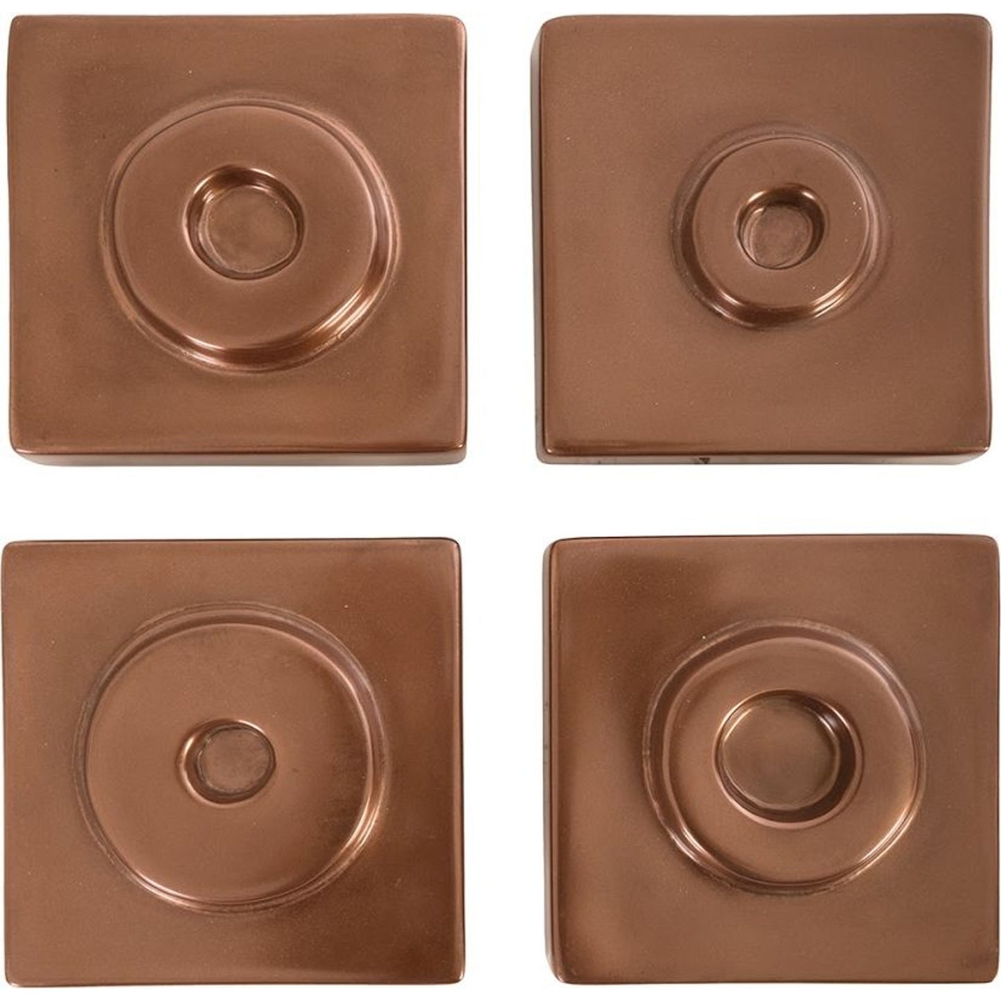 001 SR-820312 | Primary Silo | Cuadritos (Set of 4) by Phillips Collection in brown and polished copper polyurethane. Made from resin in a modern style.