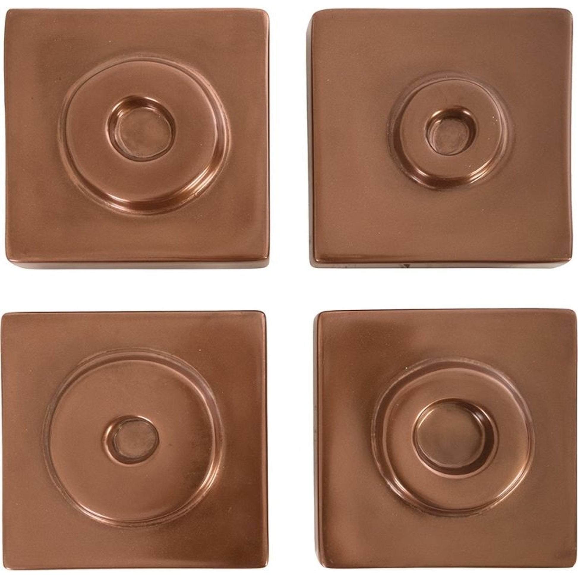 Cuadritos (Set of 4) by Phillips Collection in brown and polished copper polyurethane. Made from resin in a modern style.