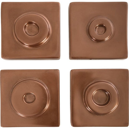 Cuadritos (Set of 4) by Phillips Collection in brown and polished copper polyurethane. Made from resin in a modern style.