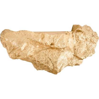 Boulder Shelf by Phillips Collection in gold and gold leaf. Made from resin in a modern style.