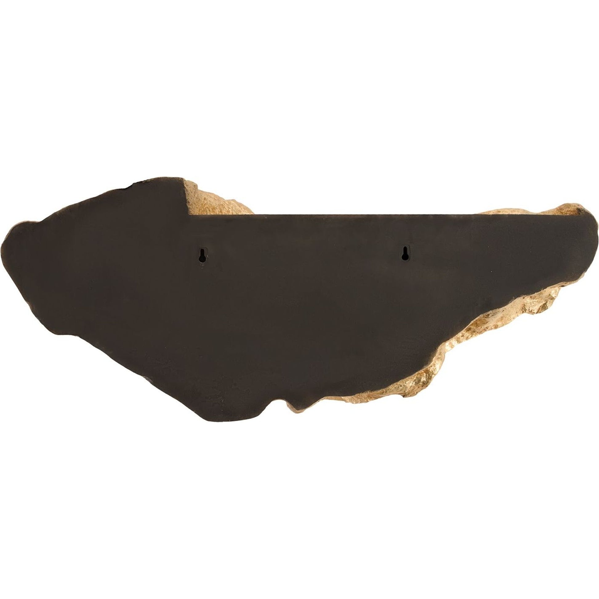 Boulder Shelf by Phillips Collection in gold and gold leaf. Made from resin in a modern style.