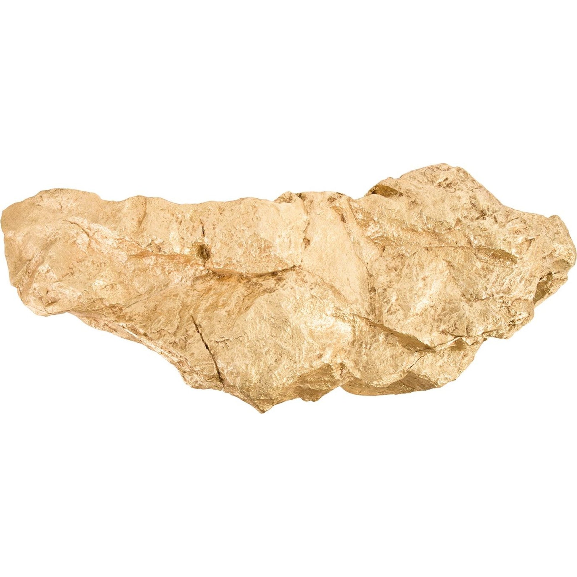 Boulder Shelf by Phillips Collection in gold and gold leaf. Made from resin in a modern style.