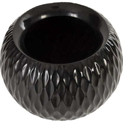 Ripple Planter I by Phillips Collection in black and gel coat. Made from resin in a modern style.